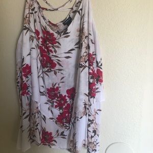 TORRID CHERRY COLOR FLOWER FLOWY TOP